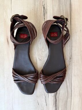 Vialis Handmade Brown Strappy Leather Women's Sandals - EU 39